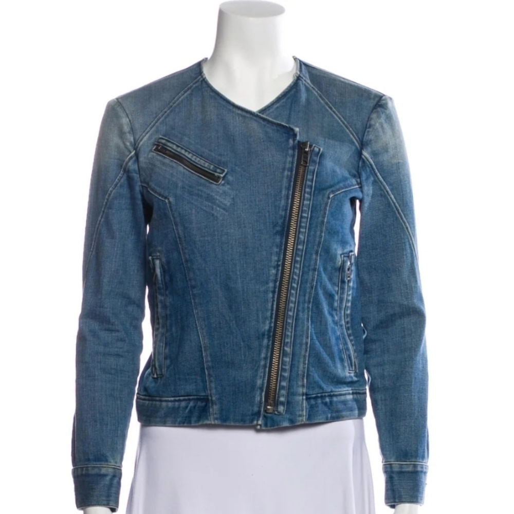 Pistola Moto Jean Jacket w/ Asymmetrical Zipper
